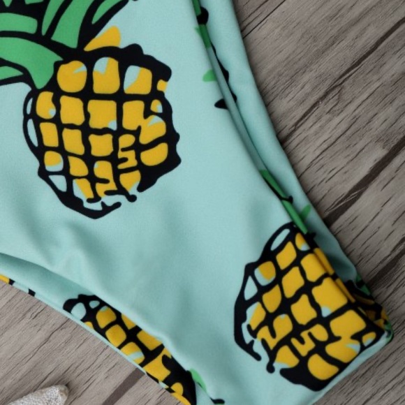 Pineapple Print Cheeky Bikini Set - Light Blue - Picture 5 of 7